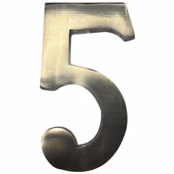 Numéro De Maison 5 En Nickel Mat 10cm Fixation Invisible