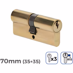 Cylindre de porte 70mm (35+35mm) largeur de came r15 3 clés inclus edm . . . Indice de Protection IP : IP20 Certification : C ...