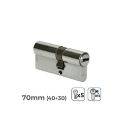 Serrure - GENERIQUE - Cylindre De Porte À Nickel 70mm - Niveau de sécurité 6 - 3 clés incluses