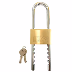 Cadenas Laiton Arc Réglable 60mm Ouverture 60-160mm Blister Avec 2 Clés (SILCA Var4 - Jma -3D) Edm
