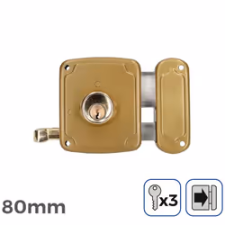 Serrure Droite 80mm 3 Clés Inclus