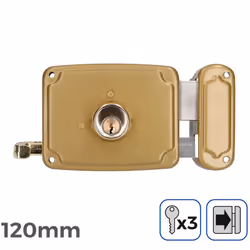 Serrure Droite 120mm 3 Clés Inclus