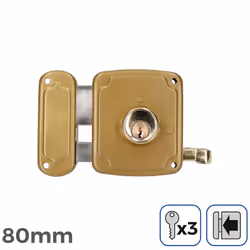 Serrure Gauche 80mm 3 Clés Inclus