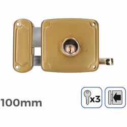 Serrure Gauche 100mm 3 Clés Inclus