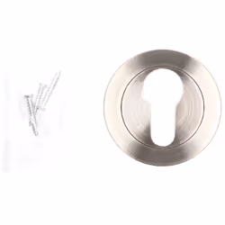 Pear 707 Keyhole Blister Diamètre Ø50mm Et Épaisseur 10mm. Matériau Aluminium. Finition Nickel Satiné (VIS Incluses)