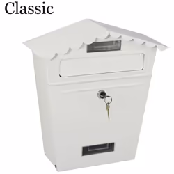 Boîte Aux Lettres Modèle Classique Blanche Dimensions: 295x105x355mm 2 Clés Et Vis Inclus Pour Son Installation