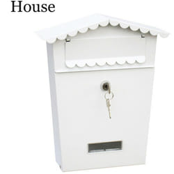 EDM - Boîte aux lettres en acier, modèle House, blanc 85802