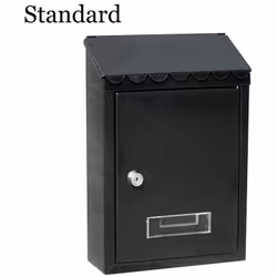 Boîte À Lettres En Acier Modèle Standard Noire Dimension: 210x60x300mm 2 Clés Et Vis De Fixation Inclus