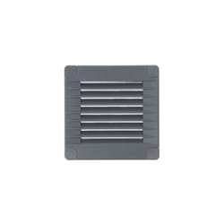 Grille de ventilation carrée avec bouchons et moustiquaire fabriquée en ABS de couleur grise 10x10x0,7cm EDM