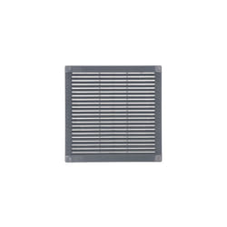 EDM - Grille de ventilation carrée avec bouchons et moustiquaire fabriquée en abs de couleur grise 25x25x0,7cm