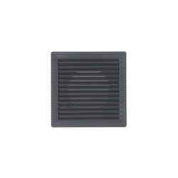 EDM - Grille de ventilation carrée encastrable de Ø10cm avec moustiquaire fabriquée en abs de couleur grise 17x17x1,15cm