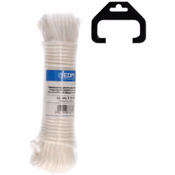 Écheveau tressé polypropylène étendoir 15mts blanc. Composition : tressage de polypropylène haute tenacité avec protection so ...