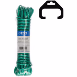 PVC ENDUIT PLASTIQUE BRIN CORDE À LINGE 10M VERT EDM ÉCHEVEAU EN PLASTIQUE ENDUIT DE PVC CORDE À LINGE 10M VERT EDM. COMPOSIT ...
