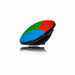 ampoule led piscine par56 9w 500lm rgb multicolore mesures : ø17.6x6cm (diamètre/hauteur) 25000h 12v classe d'énergie : a. an ...