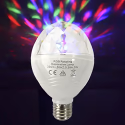 Ampoule LED E27 3W lumière équivalente à 20W. Teinte de lumière : COLOR - angle d'éclairage à 180°. Flux lumineux de lm avec  ...