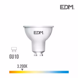 Spot LED GU10 7W Dicroïque équivalent à 50W - Blanc Chaud 3200K - 98252