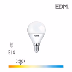 Ampoule LED sphérique - EDM - 98323 - 400 lumens - 3200K - Classe énergétique A+