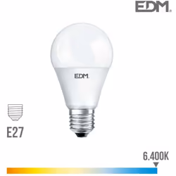 Ampoule LED E27 17W lumière équivalente à 165W. Teinte de lumière : Blanc du Jour 6400K - angle d'éclairage à 220°. Flux lumi ...