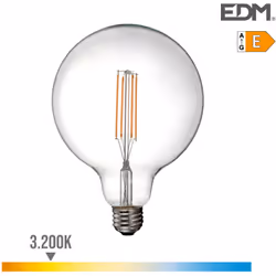 Ampoule LED E27 globe 6W avec une puissance d'éclairage de 47W. Teinte de lumière : Blanc chaud 3200K. Angle d'éclairage : 30 ...