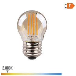 Ampoule Sphérique à Filament Led Vintage Verre E27 4.5w 350lm 2000k Lumière Chaude ø4.5x7.8cm EDM