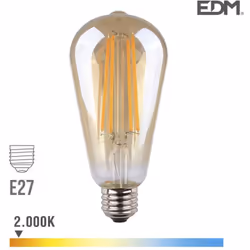 Ampoule LED E27 6W lumière équivalente à 45W. Teinte de lumière : Blanc Chaud 2000K - angle d'éclairage à 300°. Flux lumineux ...