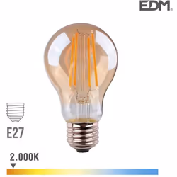 Ampoule LED E27 6W lumière équivalente à 45W. Teinte de lumière : Blanc Chaud 2000K - angle d'éclairage à 300°. Flux lumineux ...