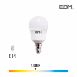 Ampoule LED sphérique - EDM - E14 - 8.5W - 940 lm - 4000K