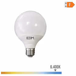 Ampoule Globe Led Ø125mm E27 15w 1521lm 6400k Lumière Froide Ø12.5x14cm (diamètre/hauteur) 25000h Ac 220-240v Classe Énergéti ...