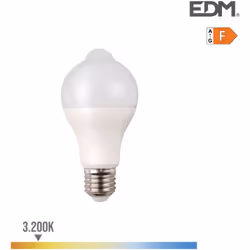 Ampoule LED E27 12W lumière équivalente à 75W. Teinte de lumière : Blanc Chaud 3200K - angle d'éclairage à 220°. Flux lumineu ...