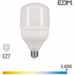 Ampoule LED E27 20W lumière équivalente à 109W. Teinte de lumière : Blanc du Jour 6400K - angle d'éclairage à 200°. Flux lumi ...