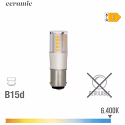 Ampoule À Baionnette Led B15d 6w 700lm 6400k Lumière Froide Base En Céramique Mesures: Ø1,7x5,7cm (diamètre/hauteur) 25000h A ...