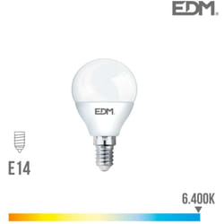 EDM - Ampoule led E14 7W Ronde équivalent à 48W - Blanc du Jour 6400K