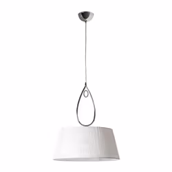 Suspension en métal, avec abat-jour en tissu blanc. Pour ampoule E27, Max 60W, ampoule non incluse. La finition en métal est  ...
