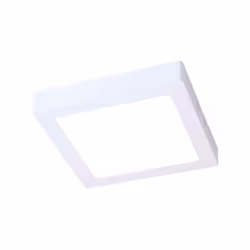 Plafonnier LED carré en aluminium finition blanche. Convient pour une utilisation en extérieur, grâce à son indice de protect ...