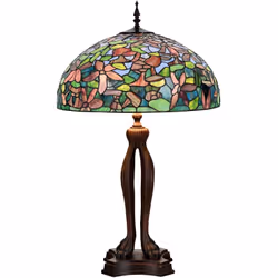 Lampe de table en verre Tiffany avec motifs floraux. Ils sont fabriqués selon le mode de fabrication traditionnel : couper le ...
