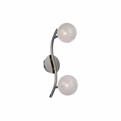 Applique en métal finition nickel, avec un globe en verre effet dépoli qui permet de créer un effet lumineux élégant aussi bi ...