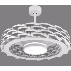 Ventilateur de plafond avec moteur DC de 73cm de diamètre, idéal pour les pièces de moins 14M2. Avec corps en ABS en blanc. S ...