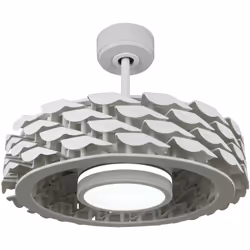 Ventilateur de plafond avec moteur DC de 54cm de diamètre, idéal pour les pièces de moins 14M2. Avec corps en ABS en blanc. S ...