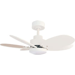 Sulion - Ventilateur de Plafond Moteur dc 75cm led 18W 3CCT Blanc/Marron Rainbow