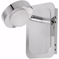 Applique murale LED en métal finition nickel. Avec tête rotative pour diriger la lumière (blanche neutre) vers l'endroit dési ...