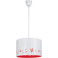 Sulion - Suspension Enfant 1xE27 Métal Blanc et Rouge