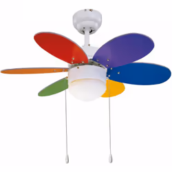 Dimensions et données techniques 220-240 V ~ 50 Hz Diamètre : 76 cm Couleur du boîtier : blanc Couleur des pales : multicolor ...