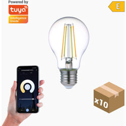 Pack 10X Ampoule led Intelligente à Filament Smart A60 E27 cct+dim 7W 806lm wifi Compatible avec Alexa et Google Home
