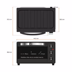 Grunkel HR-23HN Grille-pain four 23 L 1600 W Noir