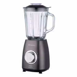 Grunkel BAT-1000MIXMASTER, Mélangeur de table, 1,5 L, Fonction d'impulsion, 1000 W, Noir, Acier inoxydable, Transparent
