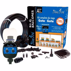 Kit d'irrigation goutte à goutte avec programmateur blue bird 25m de tuyau en polyéthylène de 16mm. 15m de micro-tuyau de 4mm ...