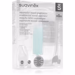 Soulageant efficacement mais en douceur le nez bouché de votre bébé, le mouche-nez Suavinex Anatomical Nasal Aspirator présen ...