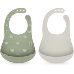 Suavinex Colour Essence Soft &amp; Flexible Bib 4 m+ Jungle Green 2 pcs