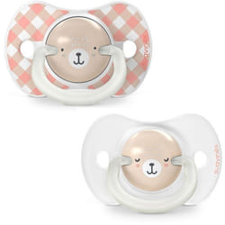Lot de 2 sucettes symétriques - SUAVINEX - Night&Day Wild&Free - SX Pro - 6 à 18 mois - Rose
