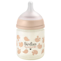 Suavinex Birdies Biberon Verre Tétine Symétrique Débit Extra Lent 120 ml 0 Mois et +